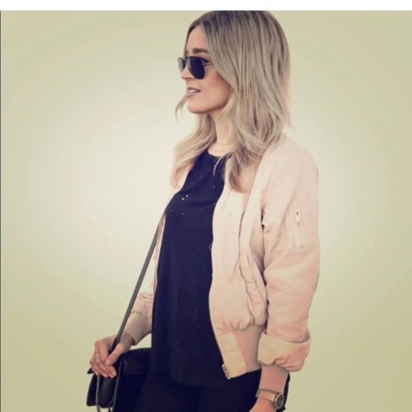 Women's Pink Bomber Jacket - Picture 1 of 8